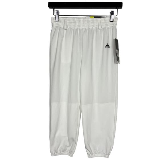 NEW! Adidas Pull Up Pant Sport Athletic Bottom White Kids - M - Picture 1 of 5